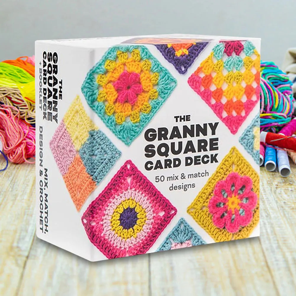 50 tarjetas de crochet (en INGLÉS), juego de patrones de tejido, baraja de cartas Granny Square para principiantes